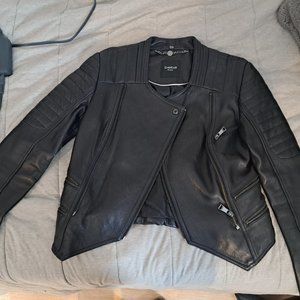 BEBE 100% GENUINE LEATHER JACKET SIZE XS BLACK